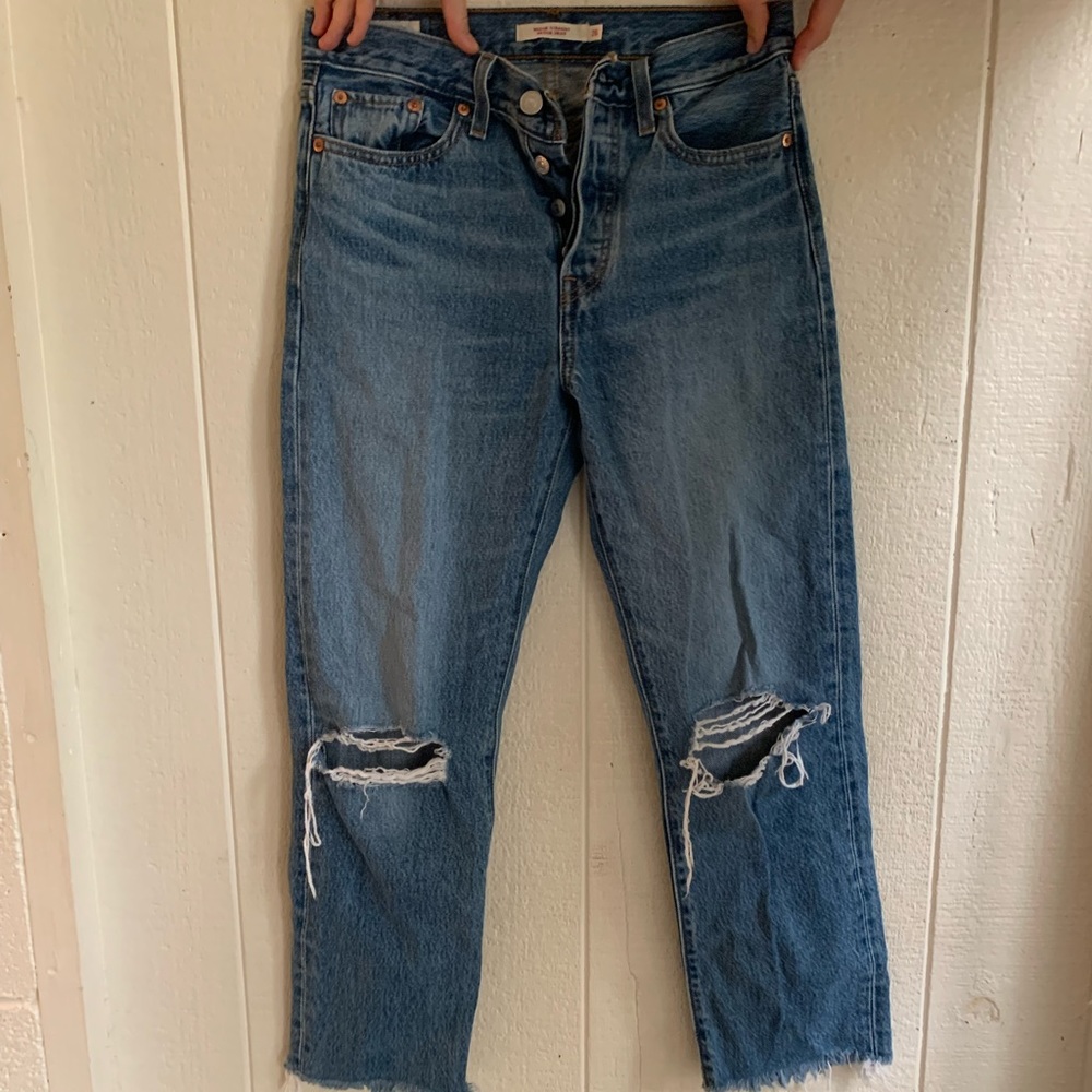 Levi’s high waisted jeans. Wedgie straight